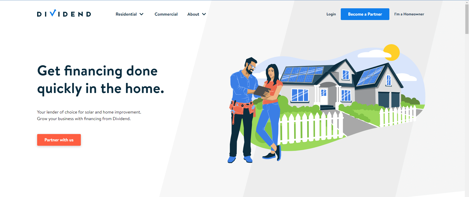 Captura de tela do site da Dividend Finance para ilustrar a empresa.